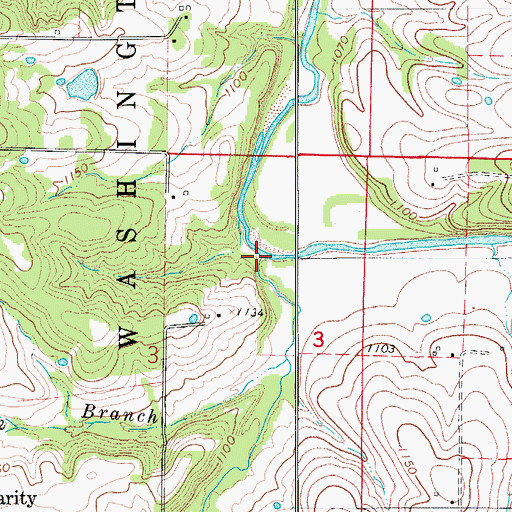 Topographic Map of Gower Branch, MO