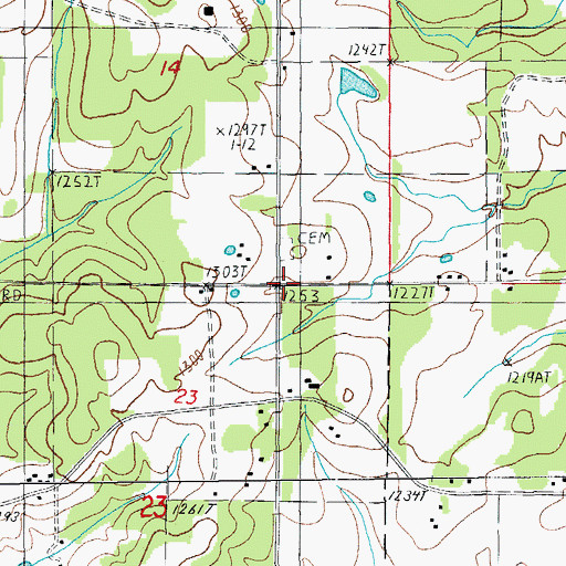 Topographic Map of Grace Church (historical), MO