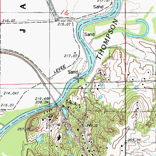 Topographic Map of Graham Mill Bridge (historical), MO