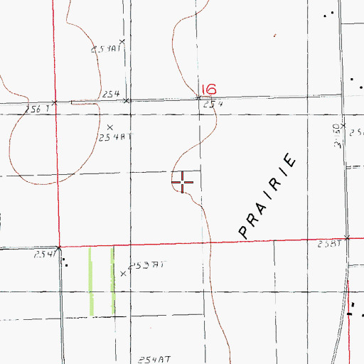 Topographic Map of Grand Prairie, MO