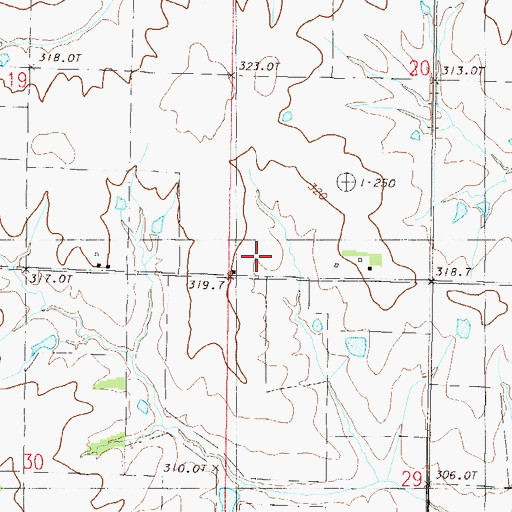 Topographic Map of Grand Prairie School, MO