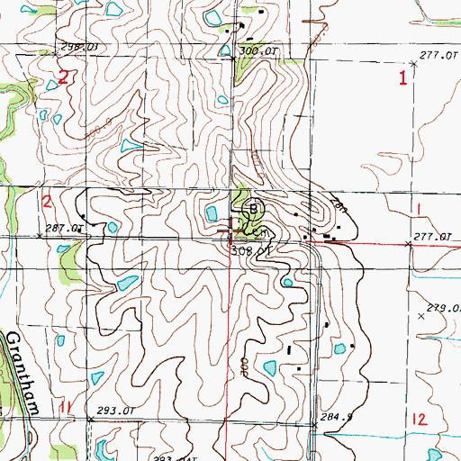 Topographic Map of Grand River Church (historical), MO