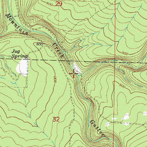Topographic Map of Gutter Rock Creek, AR