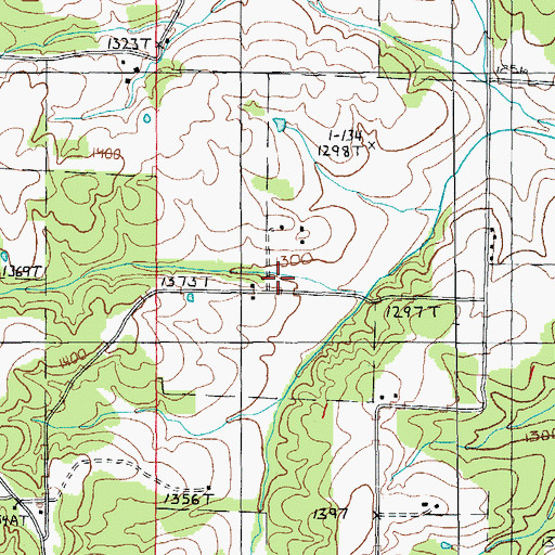 Topographic Map of Grand View School, MO