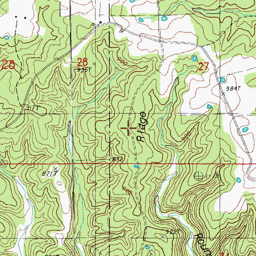 Topographic Map of Granddaddy Ridge, MO