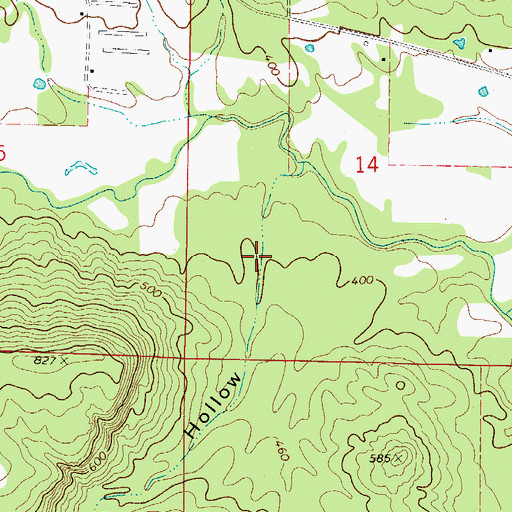 Topographic Map of Haags Hollow, AR