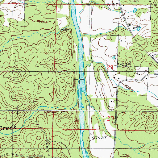 Topographic Map of Hackberry Creek, AR