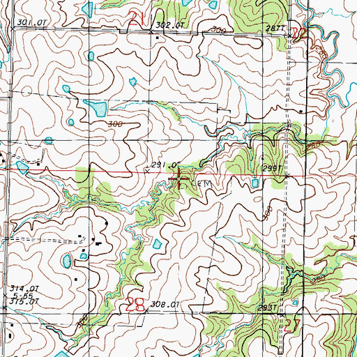 Topographic Map of Granor Cemetery, MO
