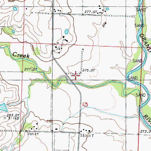 Topographic Map of Grantham Church (historical), MO