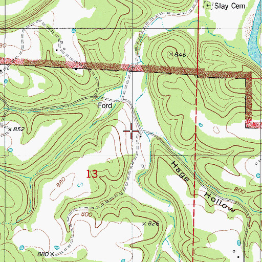Topographic Map of Hage Hollow, AR