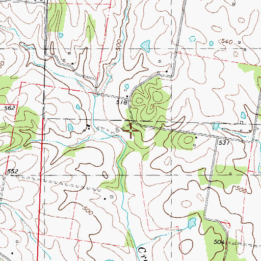 Topographic Map of Gravel Hill Church, MO