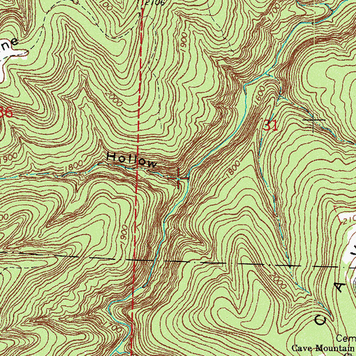 Topographic Map of Hale Hollow, AR