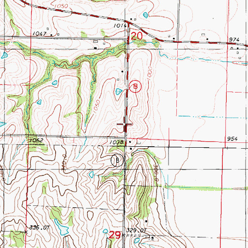Topographic Map of Gravel Hill School, MO