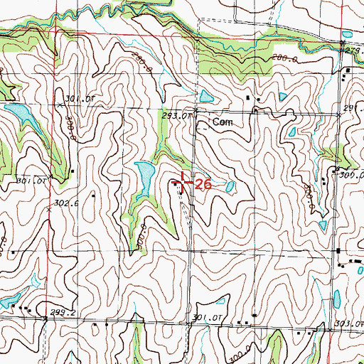 Topographic Map of Gravel Wall School (historical), MO