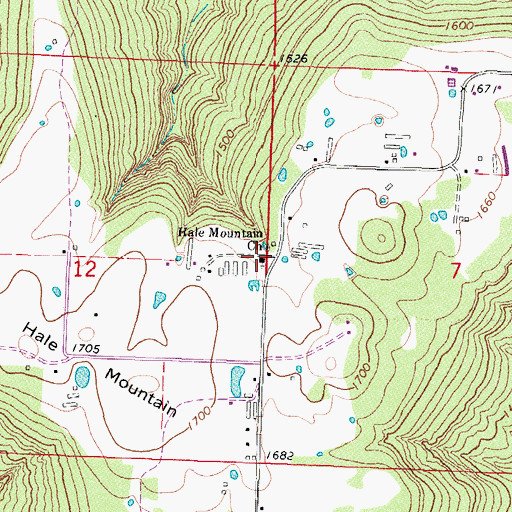 Topographic Map of Hale Mountain Church, AR