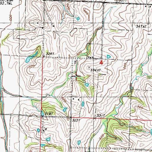 Topographic Map of Gray Grove School (historical), MO