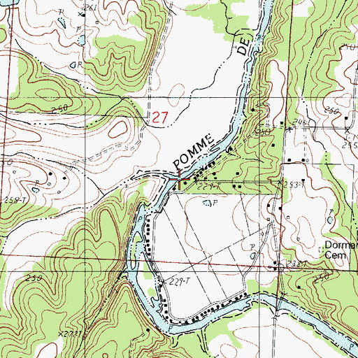 Topographic Map of Green Branch, MO