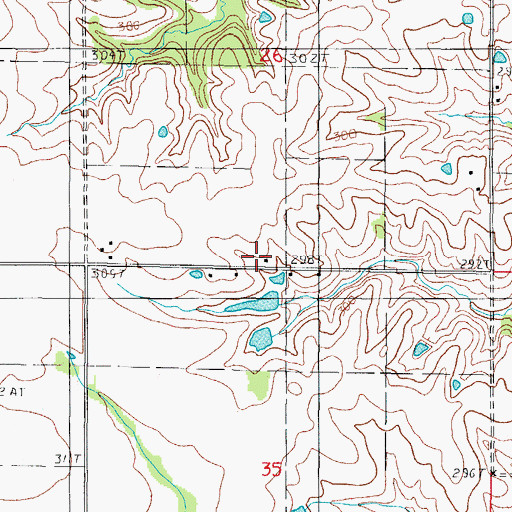 Topographic Map of Green Castle School, MO