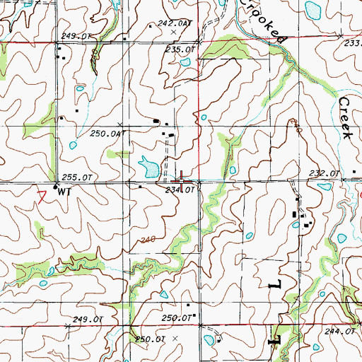 Topographic Map of Green Grove School (historical), MO