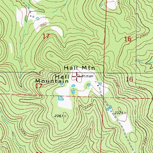 Topographic Map of Hall Mountain, AR