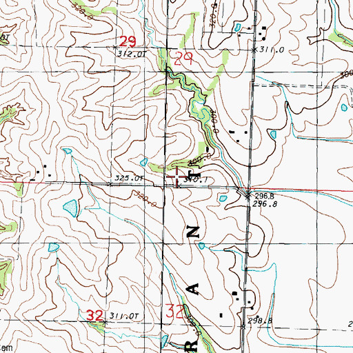Topographic Map of Green School, MO