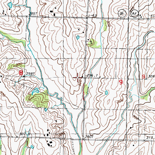 Topographic Map of Green Valley School, MO