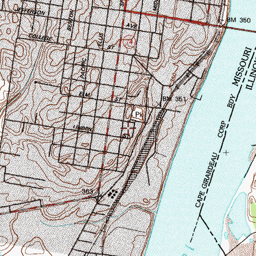 Topographic Map of Greene School, MO