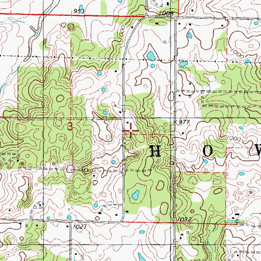 Topographic Map of Greenwood School, MO