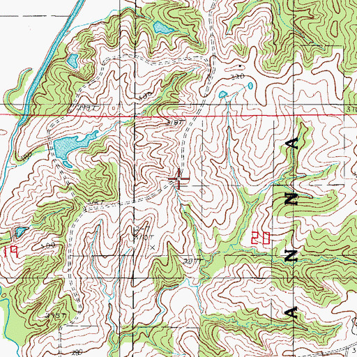 Topographic Map of Greenwood School (historical), MO