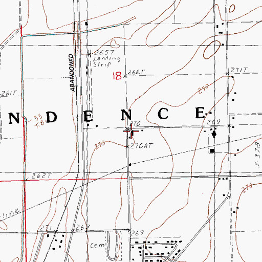 Topographic Map of Gregory School (historical), MO