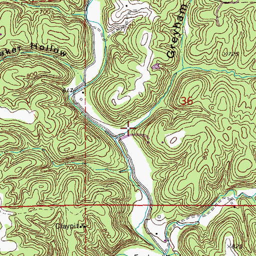 Topographic Map of Greyham Hollow, MO