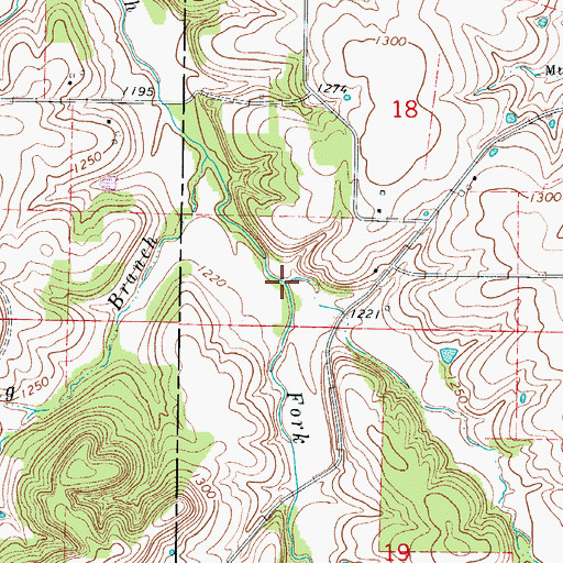 Topographic Map of Grier Branch, MO