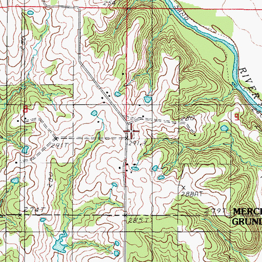 Topographic Map of Groff Cemetery, MO