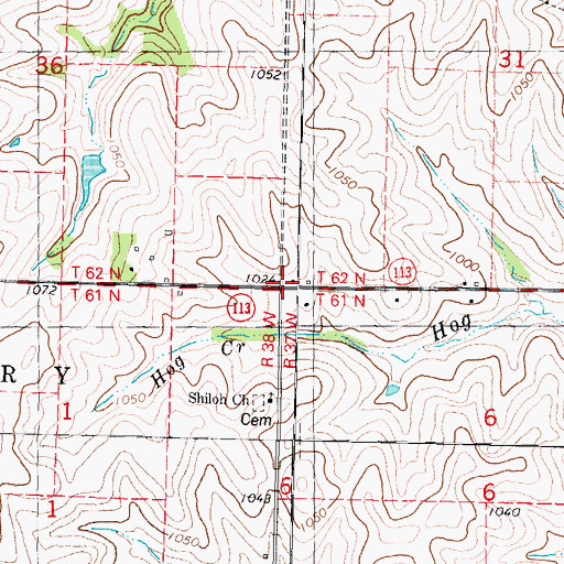 Topographic Map of Crosen School (historical), MO