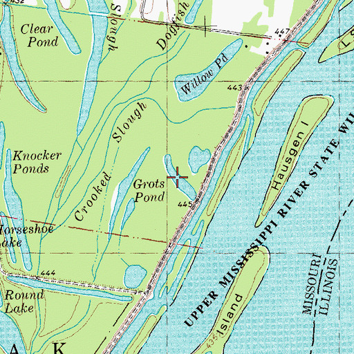 Topographic Map of Grots Pond, MO