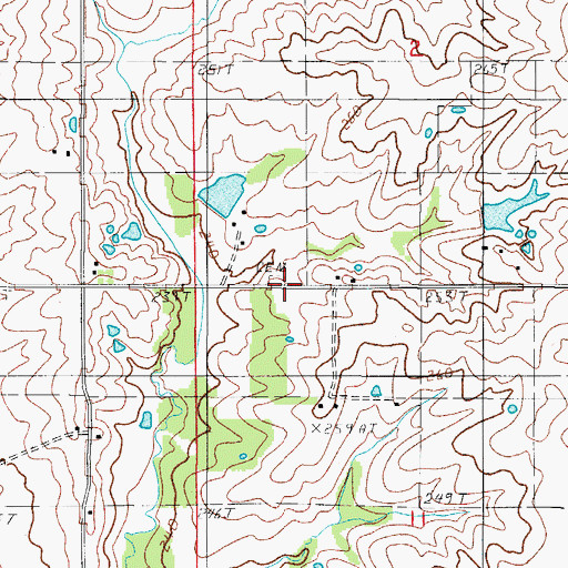 Topographic Map of Grummond Cemetery, MO