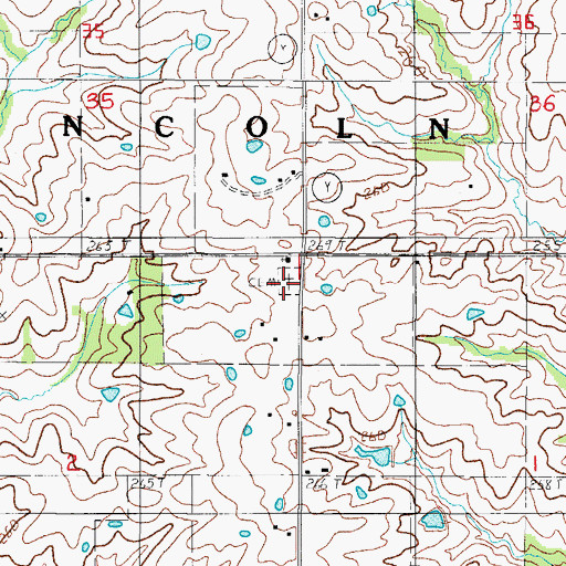 Topographic Map of Grundy Center Church, MO