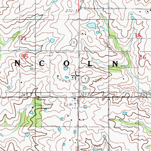 Topographic Map of Grundy Center School, MO