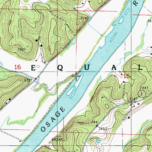 Topographic Map of Gum Creek, MO