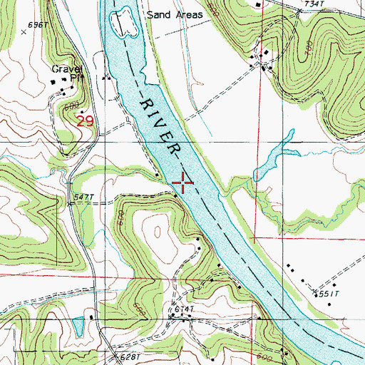 Topographic Map of Gum Spring Branch, MO