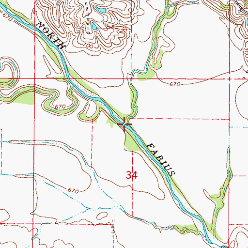 Topographic Map of Gunns Branch, MO