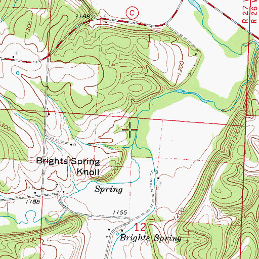 Topographic Map of Gunter Creek, MO
