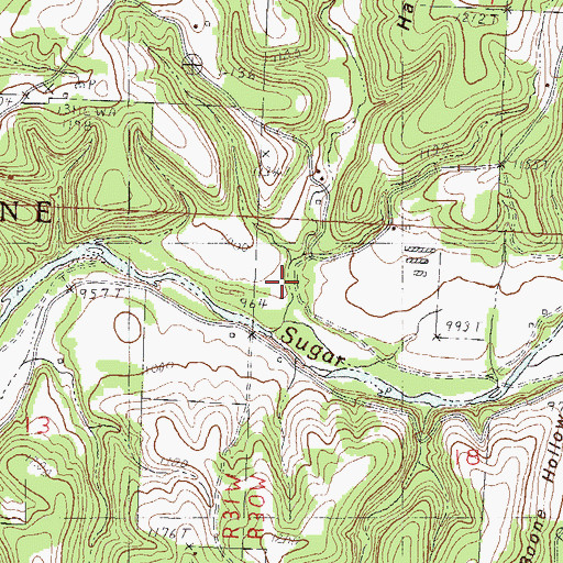 Topographic Map of Hadday Hollow, MO