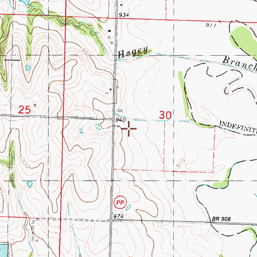 Topographic Map of Hagey School, MO