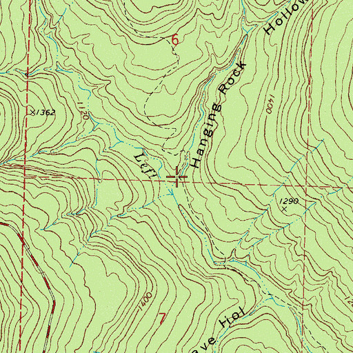 Topographic Map of Hanging Rock Hollow, AR
