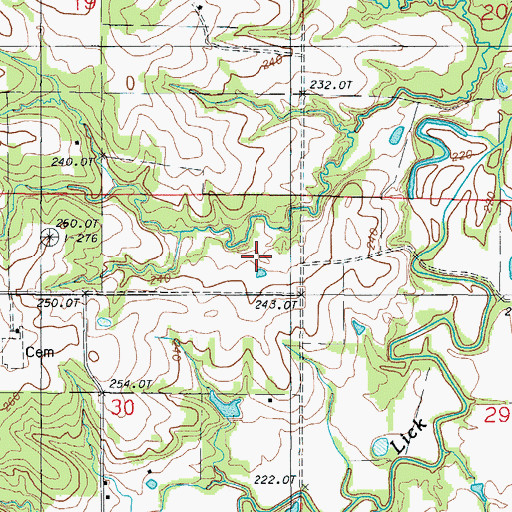 Topographic Map of Hale School (historical), MO