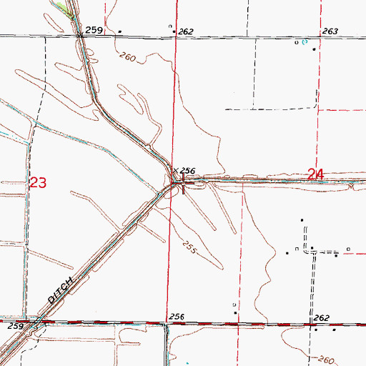 Topographic Map of Half Moon Bayou, MO