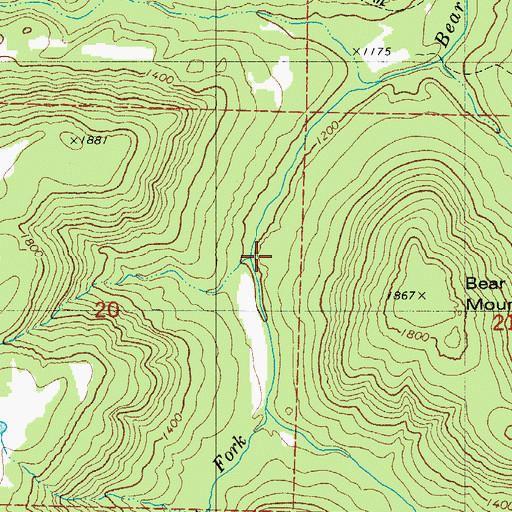 Topographic Map of Happy Hollow School, AR