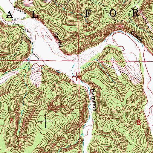 Topographic Map of Hamilton Hollow, MO