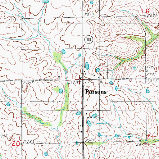 Topographic Map of Hamilton School, MO